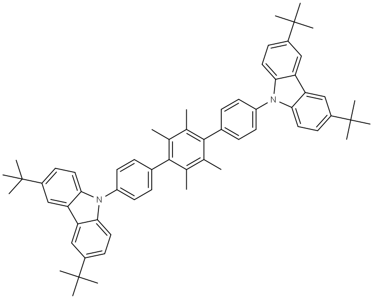 1,4-bis-{4-[9-(3,6-(di-tertbutyl)carbazoyl)]phenyl}durene Structure