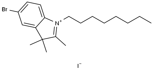 3H-Indolium, 5-bromo-2,3,3-trimethyl-1-octyl-, iodide (1:1) Structure