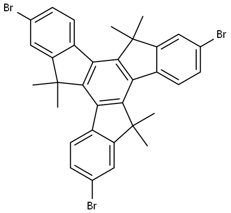 2,7,12-tribromo-5,5,10,10,15,15-hexamethyl-10,15-dihydro-5H-diindeno[1,2-a:1',2'-c]fluorene Structure