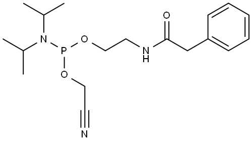 cyanomethyl (2-(2-phenylacetamido)ethyl) diisopropylphosphoramidite Structure