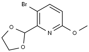 3-Bromo-2-(1,3-dioxolan-2-yl)-6-methoxypyridine Structure