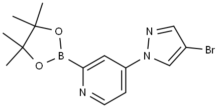 4-(4-Bromo-1H-pyrazol-1-yl)pyridine-2-boronic acid pinacol ester 구조식 이미지