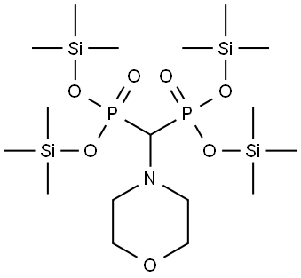 Phosphonic acid, P,P'-(4-morpholinylmethylene)bis-, P,P,P',P'-tetrakis(trimethylsilyl) ester Structure