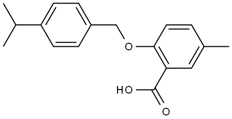 5-Methyl-2-[[4-(1-methylethyl)phenyl]methoxy]benzoic acid Structure