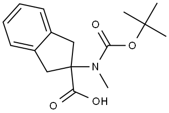 1H-Indene-2-carboxylic acid, 2-[[(1,1-dimethylethoxy)carbonyl]methylamino]-2,3-dihydro- Structure