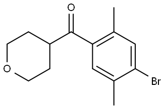 (4-Bromo-2,5-dimethylphenyl)(tetrahydro-2H-pyran-4-yl)methanone Structure