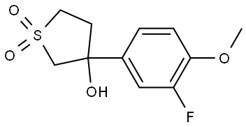 Thiophene-3-ol, 3-(3-fluoro-4-methoxyphenyl)tetrahydro-, 1,1-dioxide Structure