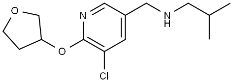 5-Chloro-N-(2-methylpropyl)-6-[(tetrahydro-3-furanyl)oxy]-3-pyridinemethanamine Structure