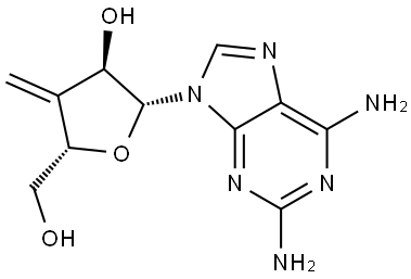 Adenosine, 2-amino-3'-deoxy-3'-methylene- (9CI) Structure