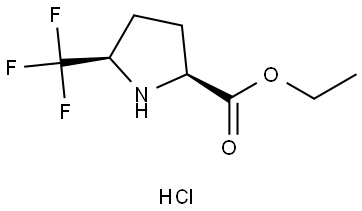 cis-5-Trifluoromethyl-pyrrolidine-2-carboxylic acid ethyl ester hydrochloride Structure