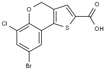 8-bromo-6-chloro-4h-thieno[3,2-c]chromene-2-carboxylic acid Structure