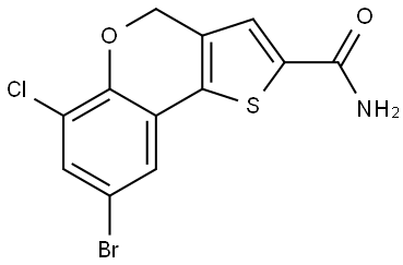 8-bromo-6-chloro-4h-thieno[3,2-c]chromene-2-carboxamide Structure