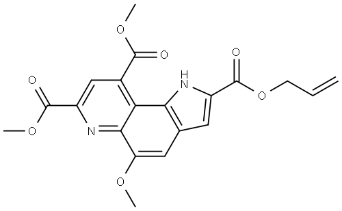 1H-Pyrrolo[2,3-f]quinoline-2,7,9-tricarboxylic acid, 5-methoxy-, 7,9-dimethyl 2-(2-propen-1-yl) ester Structure