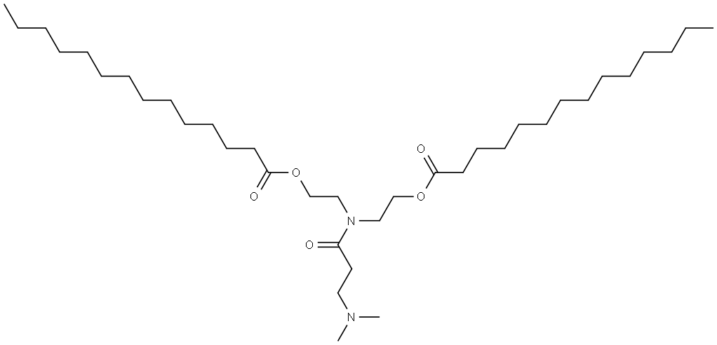 Tetradecanoic acid, 1,1′-[[[3-(dimethylamino)-1-oxopropyl]imino]di-2,1-ethanediyl] ester Structure