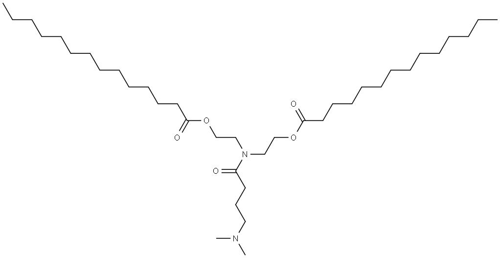 Tetradecanoic acid, 1,1′-[[[4-(dimethylamino)-1-oxobutyl]imino]di-2,1-ethanediyl] ester Structure