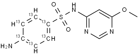 SulfaMonoMethoxine-13C6 hydrate (see Data Sheet) Structure