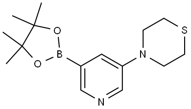 4-[5-(4,4,5,5-Tetramethyl-1,3,2-dioxaborolan-2-yl)-3-pyridinyl]thiomorpholine Structure