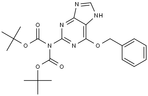 Imidodicarbonic acid, 2-[6-(phenylmethoxy)-9H-purin-2-yl]-, 1,3-bis(1,1-dimethylethyl) ester Structure