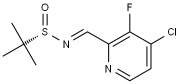 2-Propanesulfinamide, N-[(4-chloro-3-fluoro-2-pyridinyl)methylene]-2-methyl-, [N(E),S(S)]- Structure