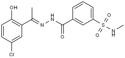 Benzoic acid, 3-[(methylamino)sulfonyl]-, (2E)-2-[1-(5-chloro-2-hydroxyphenyl)ethylidene]hydrazide Structure