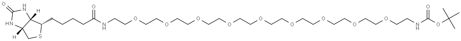 Biotin-PEG9-CH2CH2NH-Boc Structure