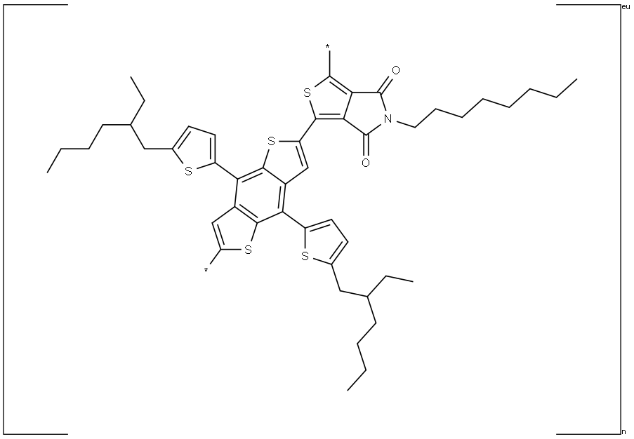 Poly[(5,6-dihydro-5-octyl-4,6-dioxo-4H-thieno[3,4-c]pyrrole-1,3-diyl)[4,8-bis[5-(2-ethylhexyl)-2-thienyl]benzo[1,2-b:4,5-b']dithiophene-2,6-diyl]] Structure