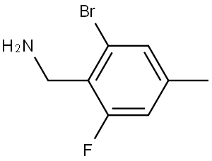 (2-BROMO-6-FLUORO-4-METHYLPHENYL)METHANAMINE 구조식 이미지