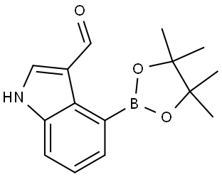 4-(4,4,5,5-tetramethyl-1,3,2-dioxaborolan-2-yl)-1H-indole-3-carbaldehyde 구조식 이미지