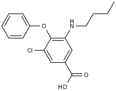 Benzoic acid, 3-(butylamino)-5-chloro-4-phenoxy- Structure