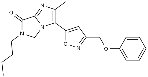 6-butyl-2-methyl-3-(3-(phenoxymethyl)isoxazol-5-yl)-5,6-dihydro-7H-imidazo[1,5-a]imidazol-7-one Structure