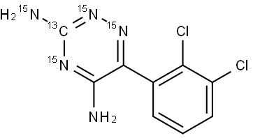 Lamotrigine 15N4 13C Structure