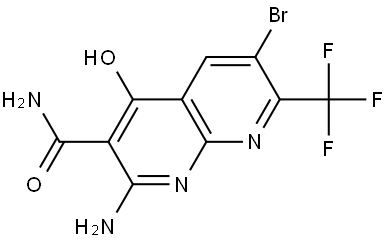 2-amino-6-bromo-4-hydroxy-7-trifluoromethyl-[1,8]naphthyridine-3-carboxylic acid amide Structure