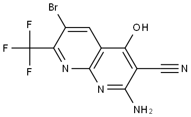 2-amino-6-bromo-4-hydroxy-7-(trifluoromethyl)-1,8-naphthyridine-3-carbonitrile Structure