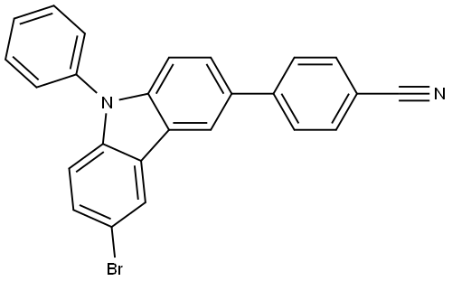 Benzonitrile, 4-(6-bromo-9-phenyl-9H-carbazol-3-yl)- Structure