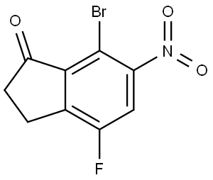 7-bromo-4-fluoro-6-nitro-2,3-dihydro-1H-inden-1-one Structure