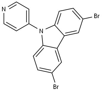 9H-Carbazole, 3,6-dibromo-9-(4-pyridinyl)- Structure