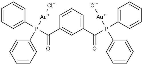 Gold, dichloro[μ-?[1,?1'-?(1,?3-?phenylene)?bis[1-?(diphenylphosphino)?methanone]?]?]?di- Structure