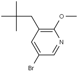 5-Bromo-3-(2,2-dimethylpropyl)-2-methoxypyridine Structure