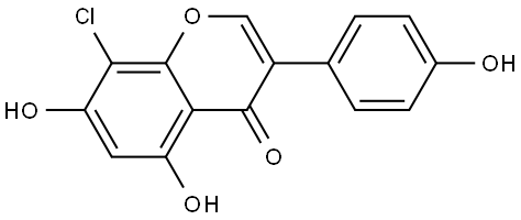 4H-1-Benzopyran-4-one, 8-chloro-5,7-dihydroxy-3-(4-hydroxyphenyl)- Structure