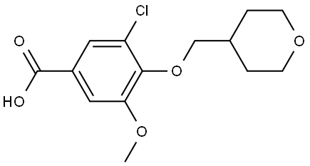 3-Chloro-5-methoxy-4-[(tetrahydro-2H-pyran-4-yl)methoxy]benzoic acid Structure