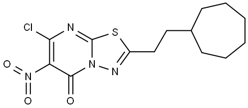 7-chloro-2-(2-cycloheptylethyl)-6-nitro-5H-[1,3,4]thiadiazolo[3,2-a]pyrimidin-5-one Structure