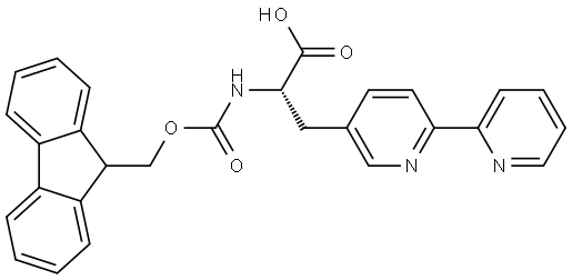 2-((((9H-fluoren-9-yl)methoxy)carbonyl)amino)-3-([2,2'-bipyridin]-5-yl)propanoic acid Structure