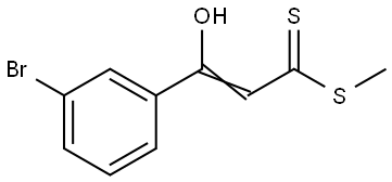 2-Propene(dithioic) acid, 3-(3-bromophenyl)-3-hydroxy-, methyl ester Structure