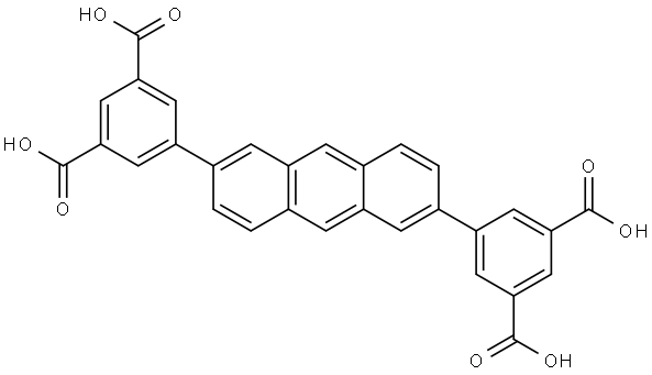 5-[6-(3,5-dicarboxyphenyl)anthracen-2-yl]benzene-1,3-dicarboxylic acid Structure