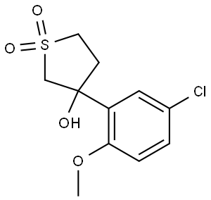 Thiophene-3-ol, 3-(5-chloro-2-methoxyphenyl)tetrahydro-, 1,1-dioxide Structure