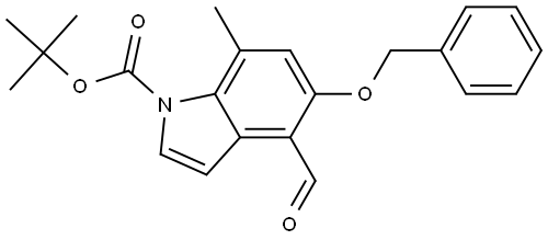 1H-Indole-1-carboxylic acid, 4-formyl-7-methyl-5-(phenylmethoxy)-, 1,1-dimethylethyl ester Structure