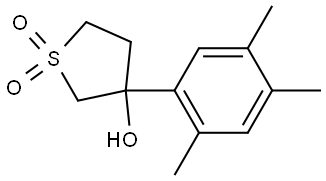 Thiophene-3-ol, tetrahydro-3-(2,4,5-trimethylphenyl)-, 1,1-dioxide Structure