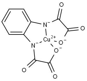 Cuprate(2-), [[2,2′-[1,2-phenylenedi(imino-κN)]bis[2-oxoacetato-κO]](4-)]-, (SP-4-2)- Structure