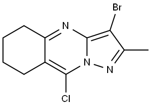 Pyrazolo[5,1-b]quinazoline, 3-bromo-9-chloro-5,6,7,8-tetrahydro-2-methyl- 구조식 이미지