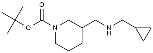 tert-butyl 3-(((cyclopropylmethyl)amino)methyl)piperidine-1-carboxylate Structure